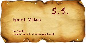 Sperl Vitus névjegykártya